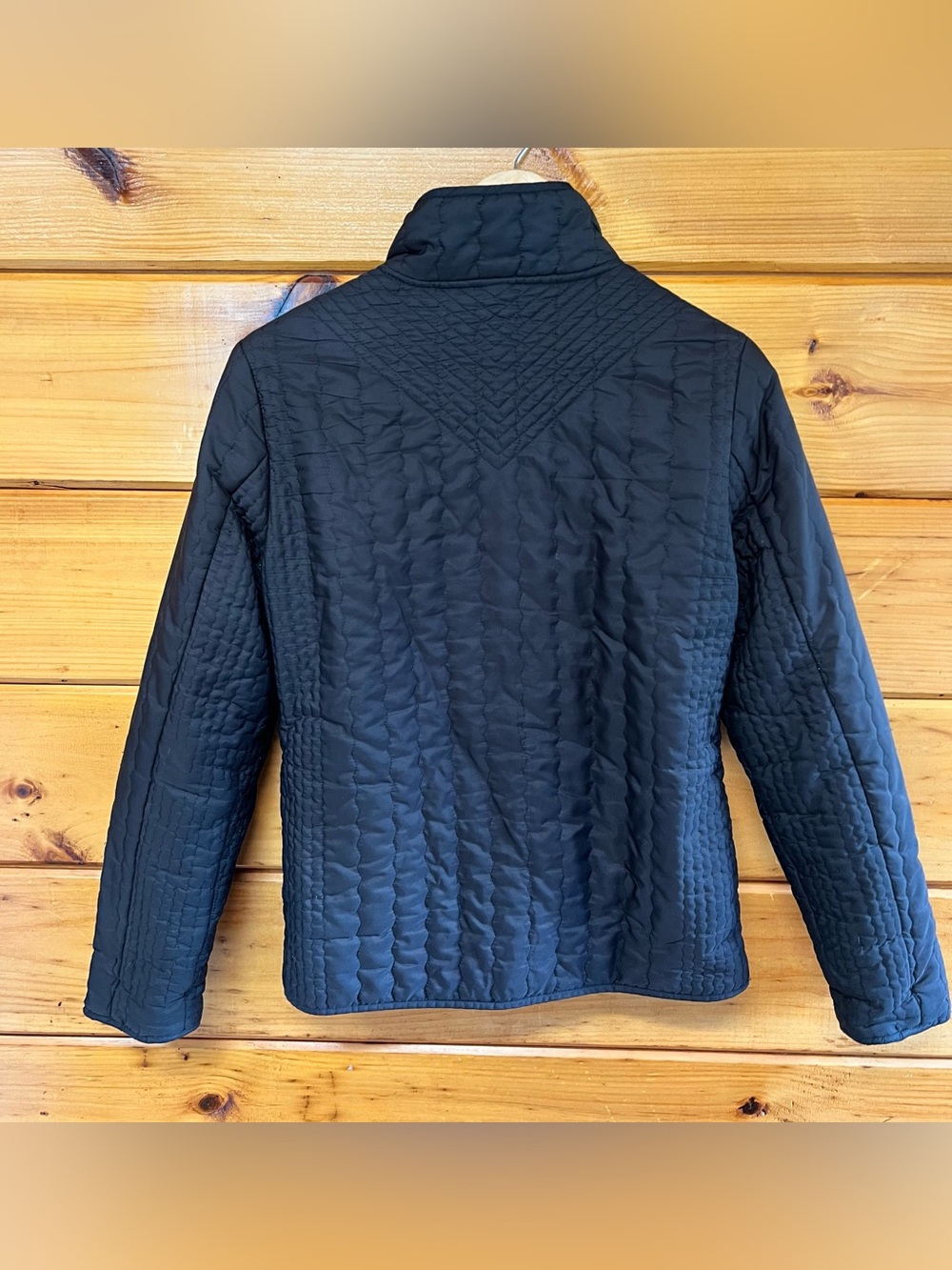 Warm E Studio Fleece Lined Quilted Full Zip Black Fur Lined Jacket M - Picture 4 of 5